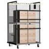 Custom Dimensions of Steel Folding Rolling Rack With Side Panel For Material Handling