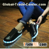 Cheap Glow Low Top LED Shoes Black White
