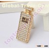 gold plated wine bottle rhinestone cabochon iphone4s decoration