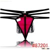 Crotchless lace thong with beads lace panty women underwear Sexy women gstring women panties hot lin