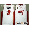 Miami Heat #3 Wade White Championship patch Jersey
