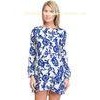 Lovely Shift Style Short Printed Ladies Fashion Dresses with Long Sleeve