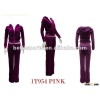2014 wholesale custom Pink women velour jogging sets