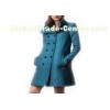 Long Wool Double Breasted Ladies Fashion Coats Long Sleeve in Blue / Orange
