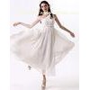 Elegant White One Shoulder Womens Long Maxi Dresses Chiffon Summer Skirt