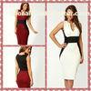 Formal Sleeveless midi bodycon Casual Womens Dresses in Red / White