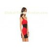 Bright Colored Block One Shoulder Womens Club Dresses For Wedding Party