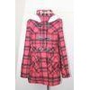 Cute Cotton Check Trench Unique Womens Coats with Hood , Warm wool blend Clothing