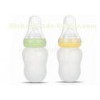 Customized Silicone Baby Feeding Bottle With Soft Anti Scald Spoon Wide Neck