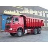 Red 16 Tons Large Dump Truck , Heavy Load Truck 6x4 Dump Truck