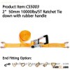 CS5003 2" 50mm 1000lbs/5T Ratchet Tie down with rubber handle
