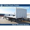Detachable 40 foot Flatbed Semi Trailer with 3 axles 3 * 15 tons 12 pcs Contact lock