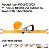 WDCS020503 2 50mm 10000lbs/5T Ratchet Tie down with rubber handle