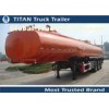 Red , white Carbon steel cooking oil / diesel tank trailer with gooseneck structure