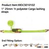 WDCS010102 1  25mm Orange Ratchet straps for cargo control