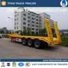 Heavy duty 3 axle Semi low bed trailer for carry construction machinery , wheel loaders