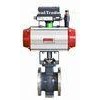 V Port Low Torque Ball Valve , Pneumatic Piston Stainless Steel Ball Valve