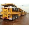 3 FUWA axle 40T capacity Flatbed Container Trailer with Six big double chamber