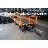 1400mm Wheelbase Small Flatbed Trailer Fence Yellow For Material Transport PT-2