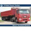 Custom 3 Axle pull behind dump flatbed trailer , semi dump gooseneck trailer