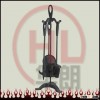 All Black Fireplace Tools Set/Tradition Loop Handle Companion Set/Iron Stand Fireplace Accessories