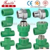 DIN Standard green plastic PPR pipe fittings,brass fittings for hot water system