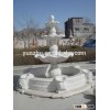 Western Style Hand Carving Garden Decorative White / Red Marble Water Fountain