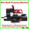 Mini Multi-Purpose Machine Professional 6 in 1 Motorized Jig-saw Grinder Driller Metal Lathe Wood La