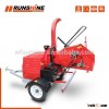 double hydraulic horizontal feeding roller diesel engine power mobile wood chipper