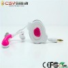good quality retractable earphone, custom earphone with logo