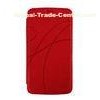 Red Galaxy Note 3 / Galaxy S4 Genuine Leather Mobile Phone Cases With Window