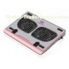 Aluminum 2 Fan 120mm Laptop Cooling Pads , Pink laptop cooler in 750 Horse 1000rpm Fan Speed
