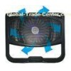 Foldable 14 inch Notebook Cooling Pad / Black Plastic Laptop Cooler with Single Fan