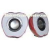 2.0 Ch Portable USB Powered Computer Speakers , Apple Shape Wired Computer Speakers