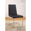 Brushed Stainless Steel Faux Leather Dining Chairs With Black Pu Leather