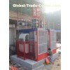 Custom Red 1000kg Twin Cage SC200 Goods Material Personnel Hoist with Hot Dipped Zinc