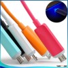 new china products led 5 pin double micro usb data cable for samsung
