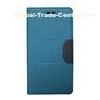 Blue PU / Genuine Leather Apple iPhone Leather Case With Card Holder