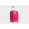 Fashionable Pink Mirror Surface Womens Trolley Luggage Bags with Aluminum Alloy Rod