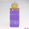 Cute 3D Pink pineapple sunglasses Silicone Case for iphone 5