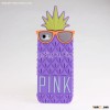 Cute 3D Pink pineapple sunglasses Silicone Case for iphone 5