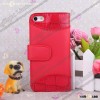 Color PU Leather Wallet Case For iPhone 5