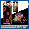 C&T Crystal clear back red lips pattern hard case for samsung galaxy note 4/n9106