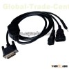 CY-DC094, Auto Diagnostic Cable, DB25P TO MINICAR 3P+AUDI+1P