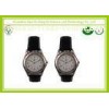 Bussiness Style Black Leather Strap Watch As Promotional Gifts / Gents Wrist Watch