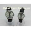 Alloy leather strap Couple Wrist Watches analog quartz watch sunray dial 60 second disc