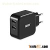 Factory OEM hot selling smart 2 usb port  travel charger global travel charger