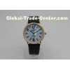 Round alloy case Rose gold Ladies Wrist Watches leather strap Analog Quartz Watch