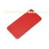 RED Waterproof Durable Apple iphone Leather Case With Back Transparent Cover