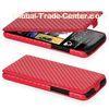 Fashion Leather Flip Phone Case Red , Blank HTC Desire 601 Phone Cases